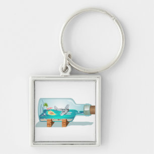 Cartoon Souvenir Bottle Key Ring