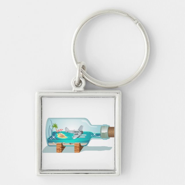 Cartoon Souvenir Bottle Key Ring (Front)