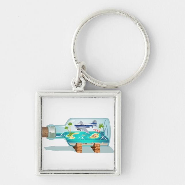 Cartoon Souvenir Bottle Key Ring (Front)