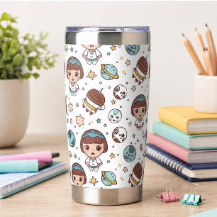 Cartoon Space Back to School Supplies Teachers Insulated Tumbler