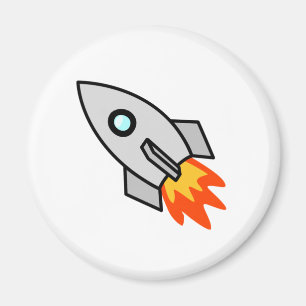 Cartoon Space Rocket Magnet
