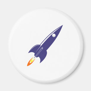 Cartoon Space Rocket Magnet