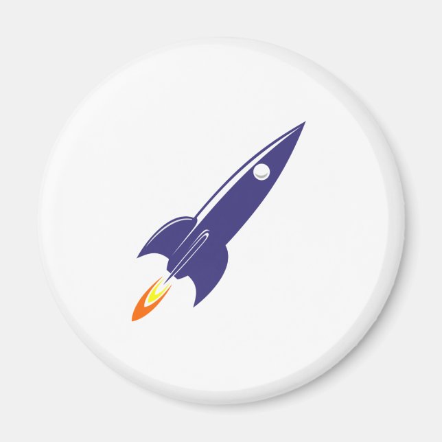 Cartoon Space Rocket Magnet (Front)