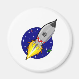 Cartoon Space Rocket Magnet