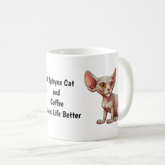 Cartoon Sphynx Cat Coffee Mug