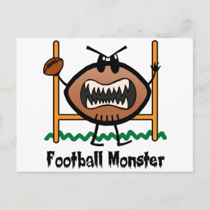 Cartoon Sports Clip Art Angry Mad Football Monster Postcard