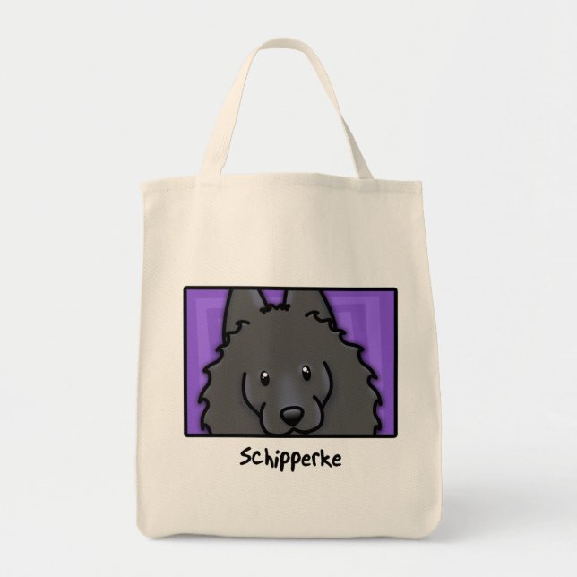 Cartoon Square Schipperke Tote Bag (Front)