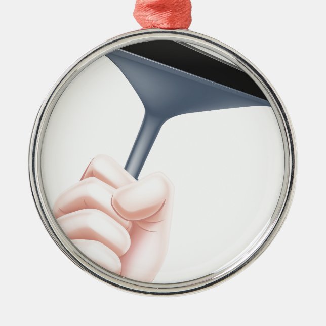 Cartoon Squeegee Hand Metal Tree Decoration (Front)