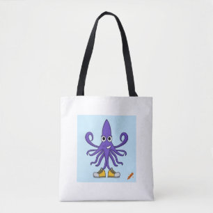"Cartoon Squid with Shoes Design Bag – Fun & Quirk