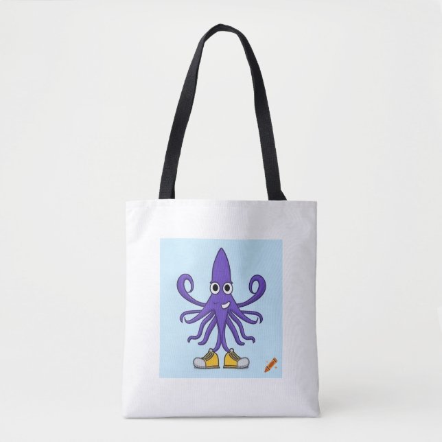 "Cartoon Squid with Shoes Design Bag – Fun & Quirk (Front)