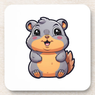 Cartoon squirrel illustration coaster