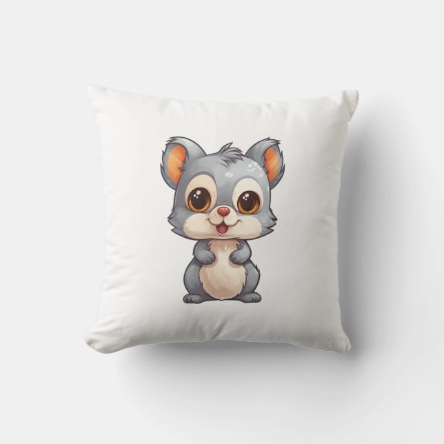 Cartoon squirrel illustration cushion (Front)