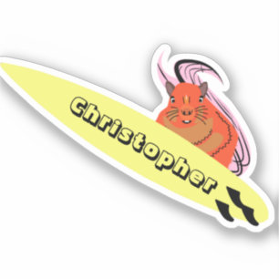 Cartoon squirrel wave sticker