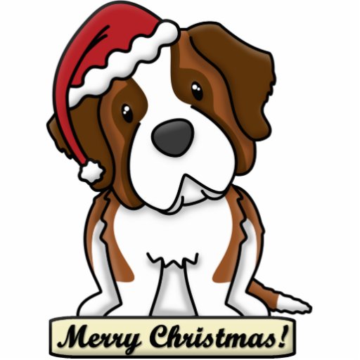 Cartoon St. Bernard Christmas Ornament Photo Cutouts | Zazzle