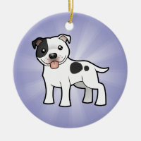 Cartoon Staffordshire Bull Terrier (add your msg)