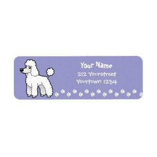 Cartoon Standard/Miniature/Toy Poodle Return Address Label