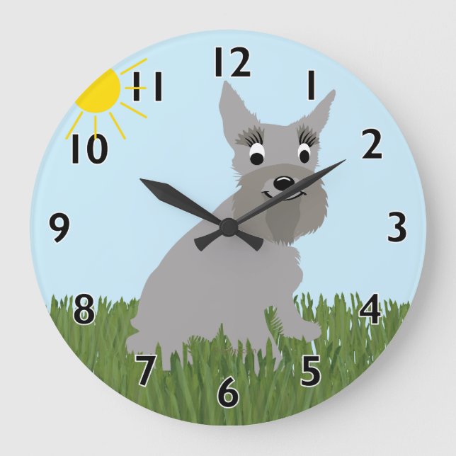 Cartoon Standard Schnauzer Clock (Front)