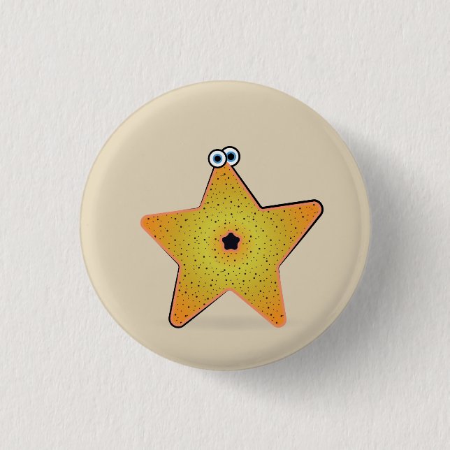 Cartoon Starfish 3 Cm Round Badge (Front)