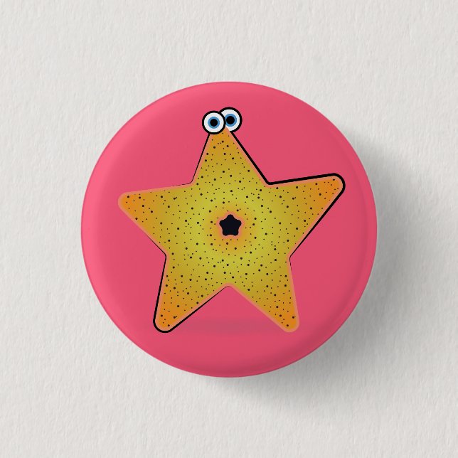 Cartoon Starfish 3 Cm Round Badge (Front)