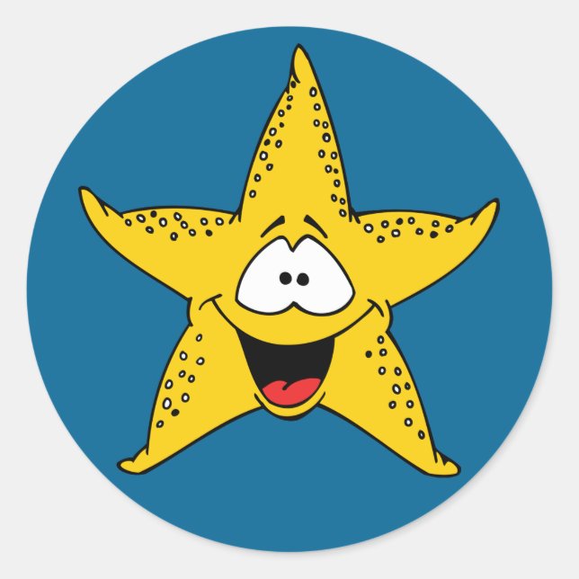Cartoon Starfish Classic Round Sticker (Front)