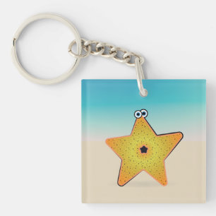 Cartoon Starfish Key Ring