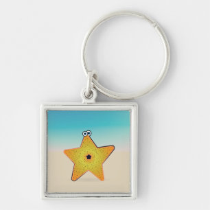 Cartoon Starfish Key Ring