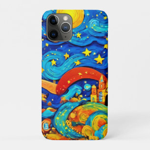 Cartoon Starry Night Art iPhone 11 Pro Case