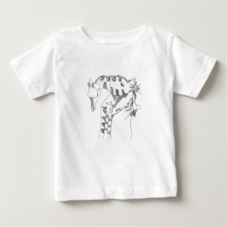 Cartoon stick figure giraffe mom and son T-shirts
