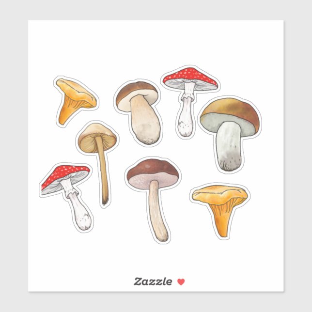 Cartoon stickers mushrooms (Sheet)