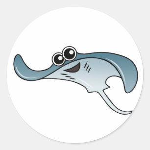 Cartoon Stingray Classic Round Sticker