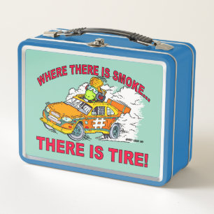 CARTOON STOCK CAR RACING TOAD METAL LUNCH BOX