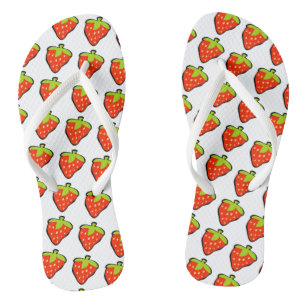 Cartoon Strawberries Pattern Thongs