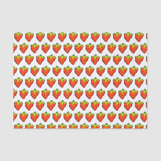 Cartoon Strawberries Pattern Tissue Paper (Front)