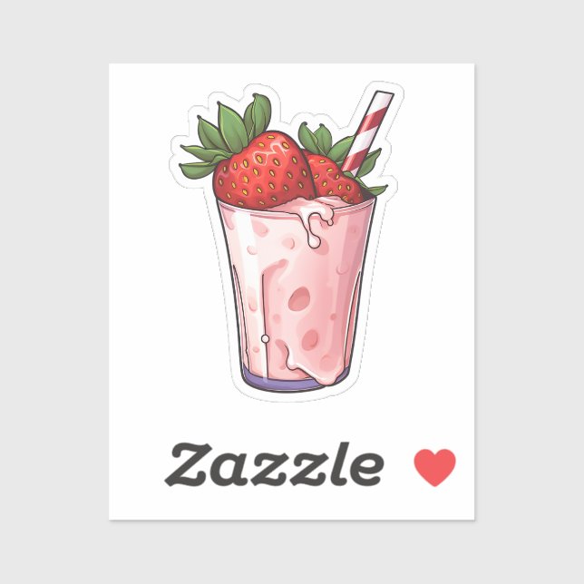 Cartoon strawberry milkshake (Sheet)