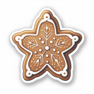Cartoon Style Christmas Cookie With Snowflake