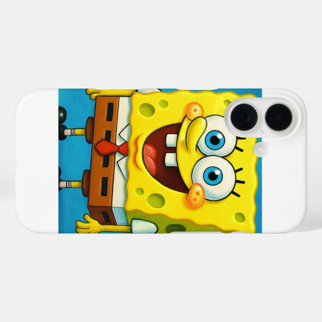 Cartoon Style Fun Yellow Character iPhone 16 Case  (Back (Horizontal))