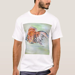 Cartoon Style Ryukin Goldfish Acrylic Painting T-Shirt