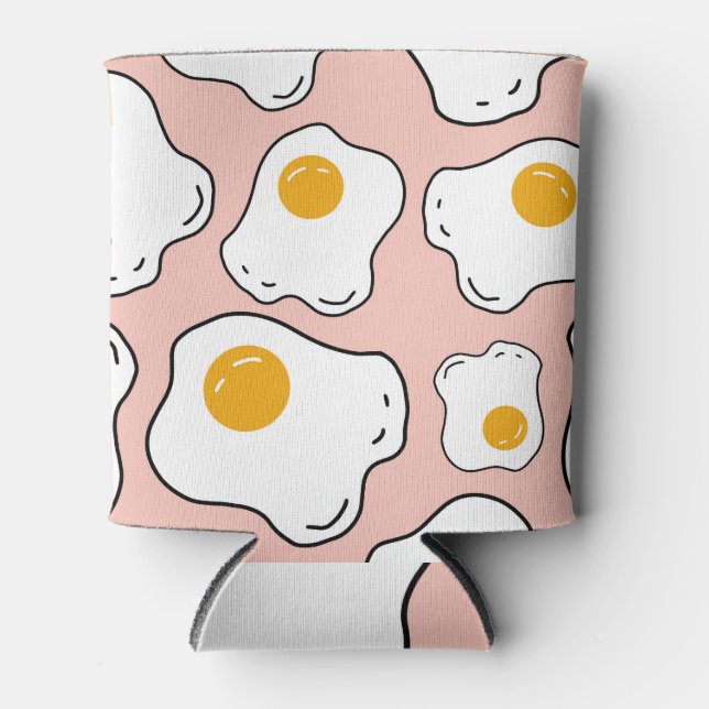 Cartoon Style: Stylish Egg Pattern Can Cooler (Front)