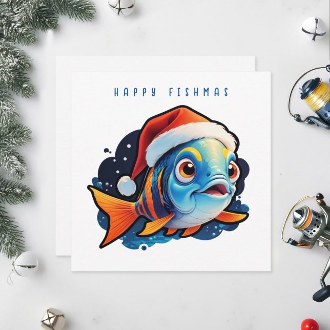 Cartoon-styled funny fish. holiday card (Creator Uploaded)