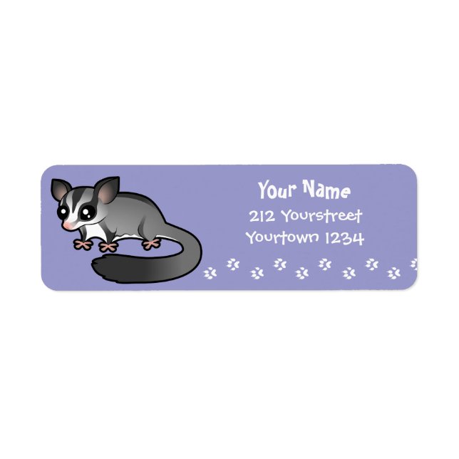 Cartoon Sugar Glider Return Address Label (Front)