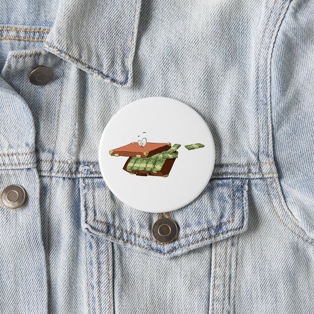 Cartoon Suitcase Full of Money Cash Bundles 7.5 Cm Round Badge (Creator Uploaded)