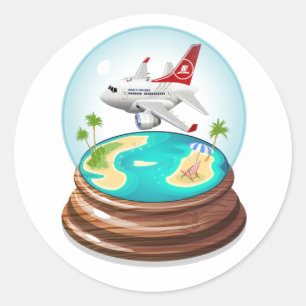 Cartoon Summer Cristal Ball Classic Round Sticker