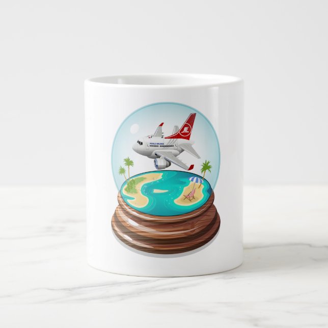 Cartoon Summer Cristal Ball Large Coffee Mug (Front)