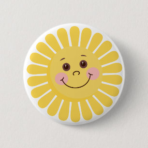 Cartoon Sun 6 Cm Round Badge
