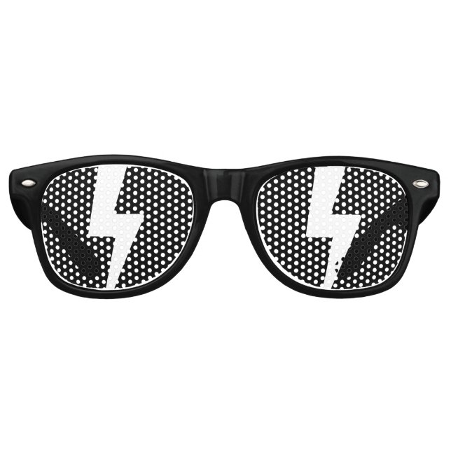Cartoon Sunglasses: Shiny Reflection Lightning Retro Sunglasses (Front)