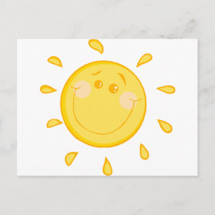Cartoon sunny sun postcard