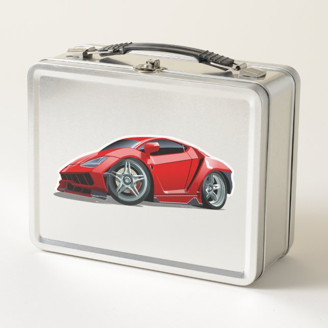 Cartoon super car metal lunch box (Front)