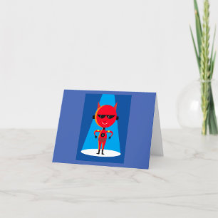 Cartoon Superhero Thank You Card