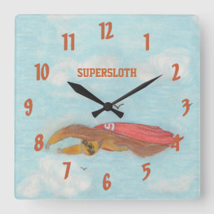 Cartoon Supersloth clock