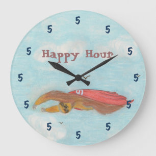 Cartoon Supersloth Clock